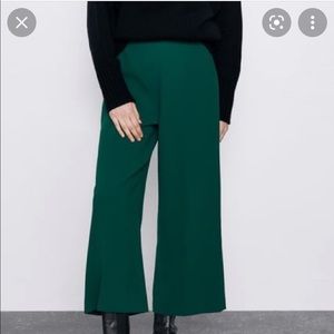 ZARA HIGH WAIST WIDE LEG CROPPED CULOTTES